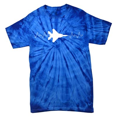 Airplane Pilot Air force Heartbeat Tie-Dye T-Shirt