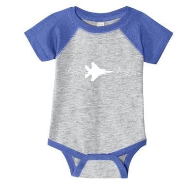 Airplane Pilot Air force Heartbeat Infant Baby Jersey Bodysuit