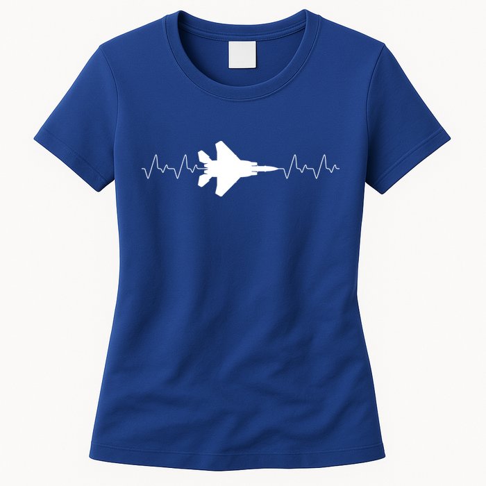 Airplane Pilot Air force Heartbeat Women's T-Shirt