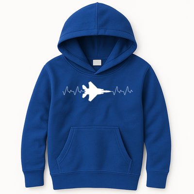 Airplane Pilot Air force Heartbeat Kids Hoodie