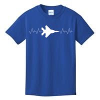 Airplane Pilot Air force Heartbeat Kids T-Shirt