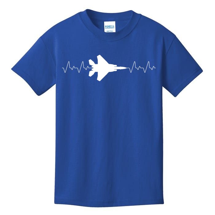 Airplane Pilot Air force Heartbeat Kids T-Shirt