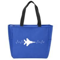 Airplane Pilot Air force Heartbeat Zip Tote Bag