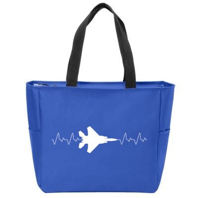 Airplane Pilot Air force Heartbeat Zip Tote Bag