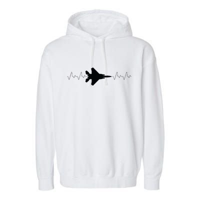 Airplane Pilot Air force Heartbeat Garment-Dyed Fleece Hoodie