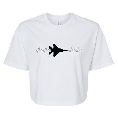 Airplane Pilot Air force Heartbeat Bella+Canvas Jersey Crop Tee