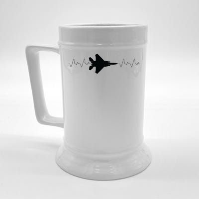 Airplane Pilot Air force Heartbeat Beer Stein