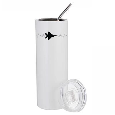 Airplane Pilot Air force Heartbeat Stainless Steel Tumbler