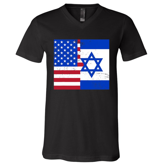 American Israeli Support Israel V-Neck T-Shirt