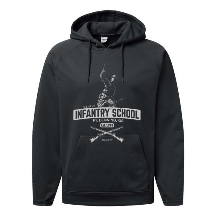 Army Infantry School Fort Benning Performance Fleece Hoodie