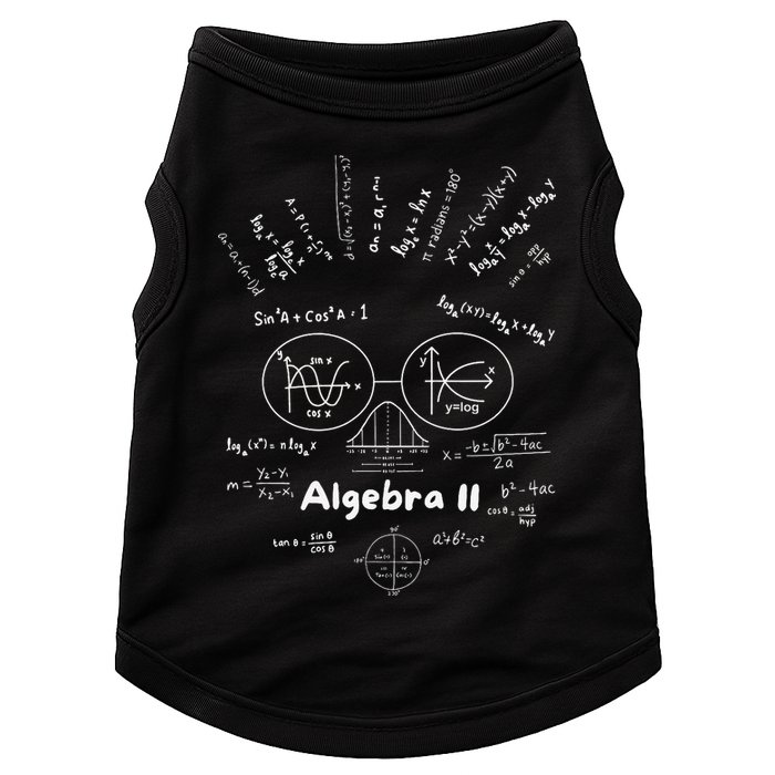 Algebra II Skull Of Equations And Formula Face Funny Nerdy Doggie Tank