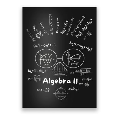 Algebra II Skull Of Equations And Formula Face Funny Nerdy Poster