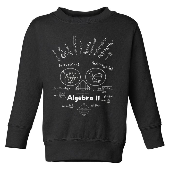 Algebra II Skull Of Equations And Formula Face Funny Nerdy Toddler Sweatshirt