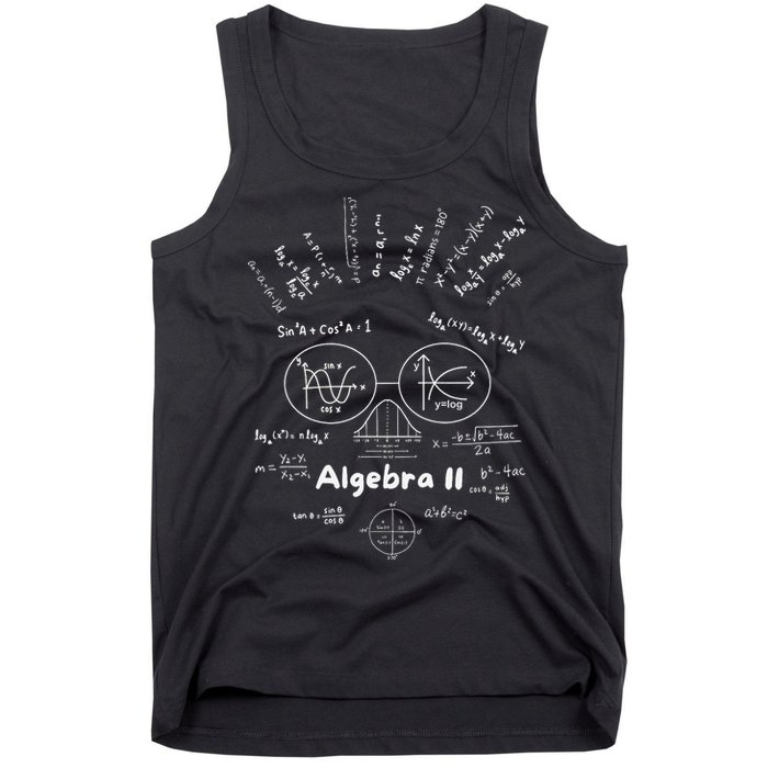 Algebra II Skull Of Equations And Formula Face Funny Nerdy Tank Top