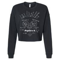 Algebra II Skull Of Equations And Formula Face Funny Nerdy Cropped Pullover Crew