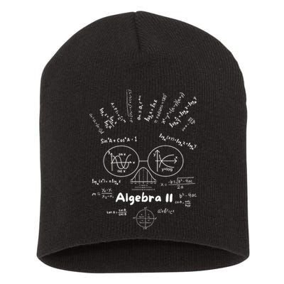 Algebra II Skull Of Equations And Formula Face Funny Nerdy Short Acrylic Beanie