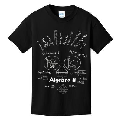 Algebra II Skull Of Equations And Formula Face Funny Nerdy Kids T-Shirt