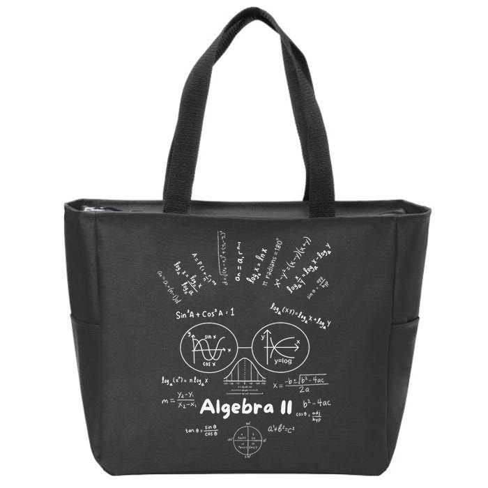 Algebra II Skull Of Equations And Formula Face Funny Nerdy Zip Tote Bag