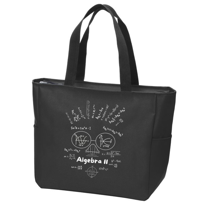 Algebra II Skull Of Equations And Formula Face Funny Nerdy Zip Tote Bag