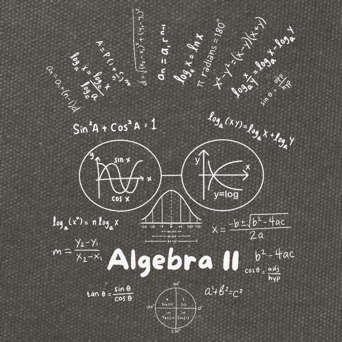Algebra II Skull Of Equations And Formula Face Funny Nerdy Cotton Canvas Backpack