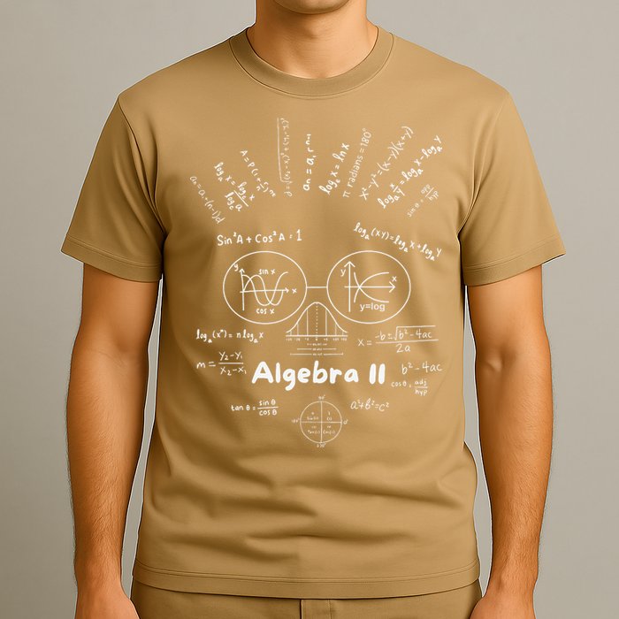 Algebra II Skull Of Equations And Formula Face Funny Nerdy T-Shirt