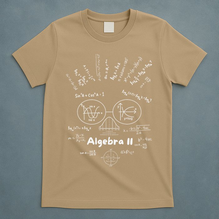 Algebra II Skull Of Equations And Formula Face Funny Nerdy T-Shirt