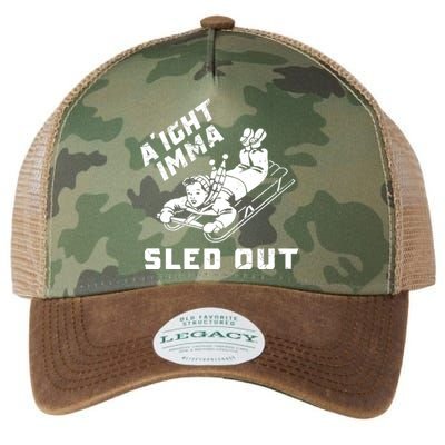 Aight Imma Sled Out Funny Winter Snow Legacy Tie Dye Trucker Hat