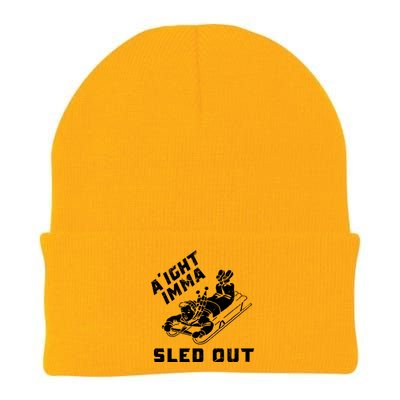 Aight Imma Sled Out Funny Winter Snow Knit Cap Winter Beanie