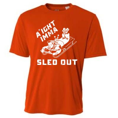 Aight Imma Sled Out Funny Winter Snow Cooling Performance Crew T-Shirt