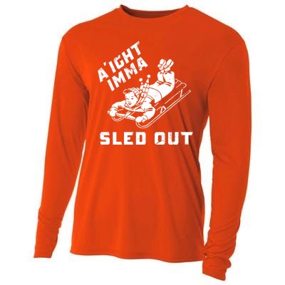 Aight Imma Sled Out Funny Winter Snow Cooling Performance Long Sleeve Crew