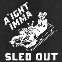 Aight Imma Sled Out Funny Winter Snow 7 Panel Mesh Trucker Snapback Hat