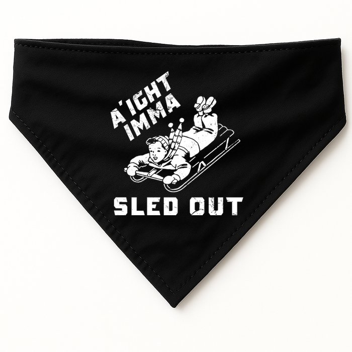 Aight Imma Sled Out Funny Winter Snow USA-Made Doggie Bandana