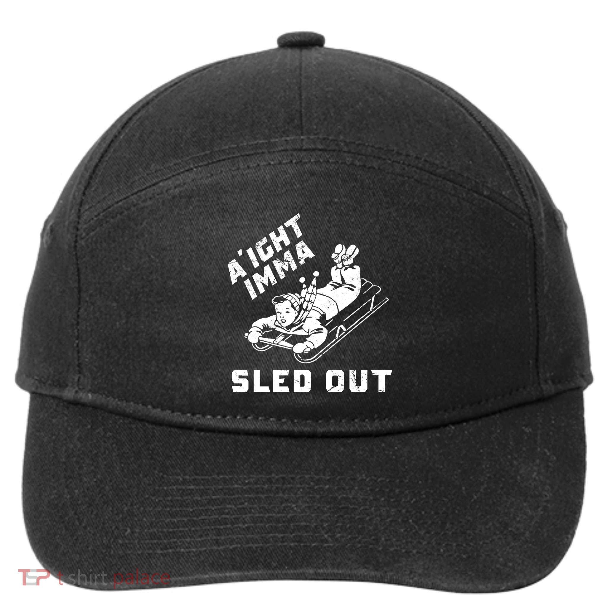 Aight Imma Sled Out Funny Winter Snow 7-Panel Snapback Hat