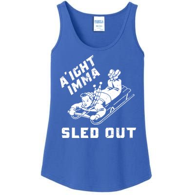 Aight Imma Sled Out Funny Winter Snow Ladies Essential Tank