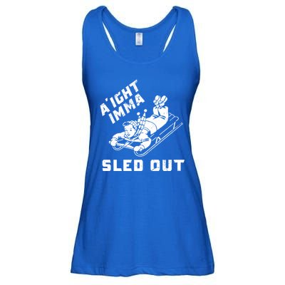 Aight Imma Sled Out Funny Winter Snow Ladies Essential Flowy Tank