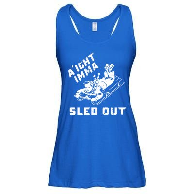 Aight Imma Sled Out Funny Winter Snow Ladies Essential Flowy Tank