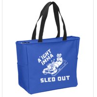 Aight Imma Sled Out Funny Winter Snow Zip Tote Bag
