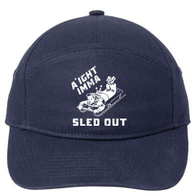 Aight Imma Sled Out Funny Winter Snow 7-Panel Snapback Hat