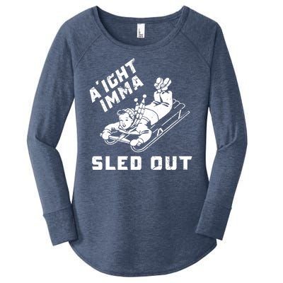 Aight Imma Sled Out Funny Winter Snow Women's Perfect Tri Tunic Long Sleeve Shirt