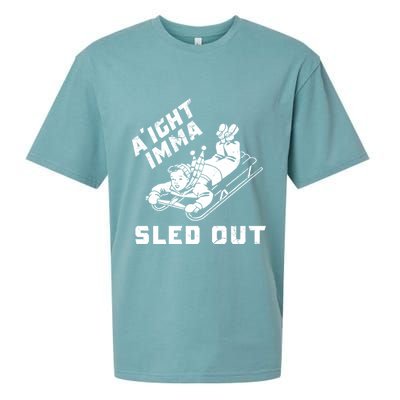 Aight Imma Sled Out Funny Winter Snow Sueded Cloud Jersey T-Shirt