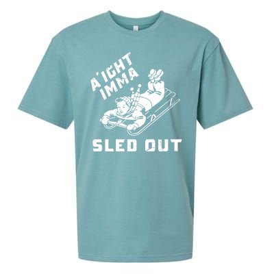 Aight Imma Sled Out Funny Winter Snow Sueded Cloud Jersey T-Shirt