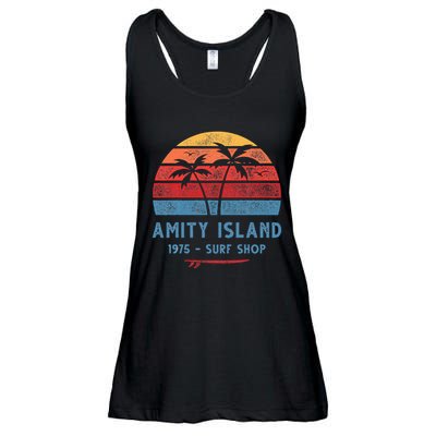 Amity Island Surfing 1975 Surf Shop Sunset Surfing Vintage T Ladies Essential Flowy Tank