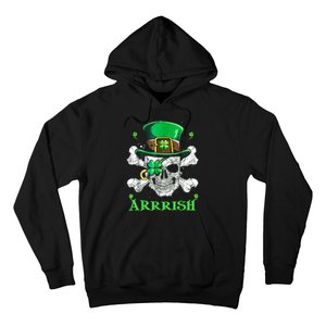 Arrrish Irish Shamrock Clover Skull St Patricks Day Hoodie