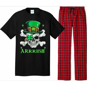 Arrrish Irish Shamrock Clover Skull St Patricks Day Pajama Set