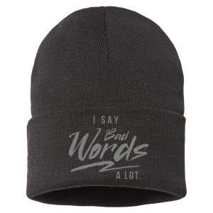 Adult I Say Bad Words A Lot Sustainable Knit Beanie