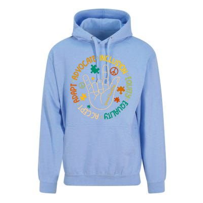 Advocate Inclusion Special Education Autism Awareness Puzzle Gift Unisex Surf Hoodie