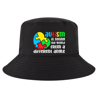 Autism Is Seeing The World From A Different Angle Autism Gift Cool Comfort Performance Bucket Hat