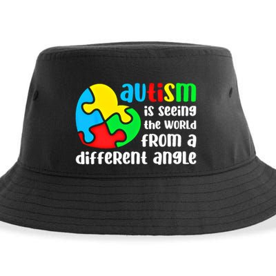 Autism Is Seeing The World From A Different Angle Autism Gift Sustainable Bucket Hat