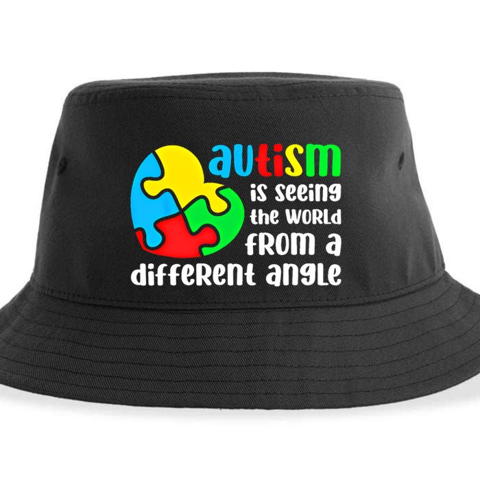 Autism Is Seeing The World From A Different Angle Autism Gift Sustainable Bucket Hat
