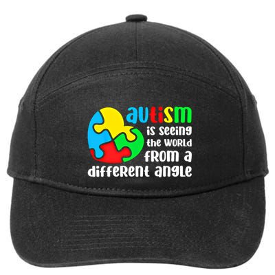 Autism Is Seeing The World From A Different Angle Autism Gift 7-Panel Snapback Hat